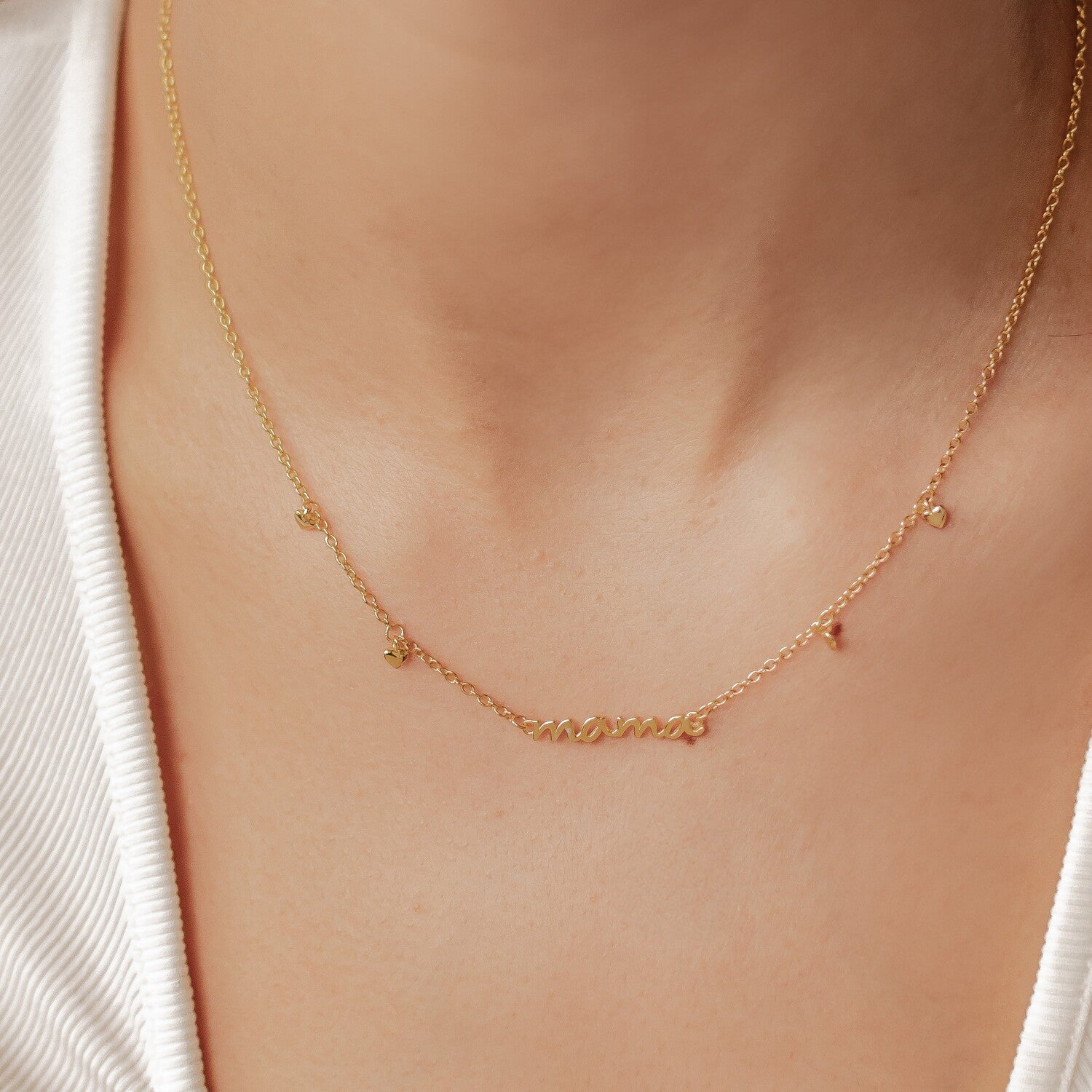 Collar Charms Corazones Mama Plata de Ley 925